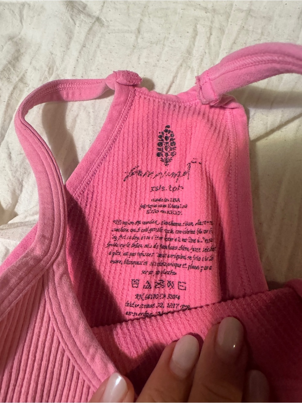 FP Movement Pink Ribbed Racerback Tank Top - Picture 2 of 3